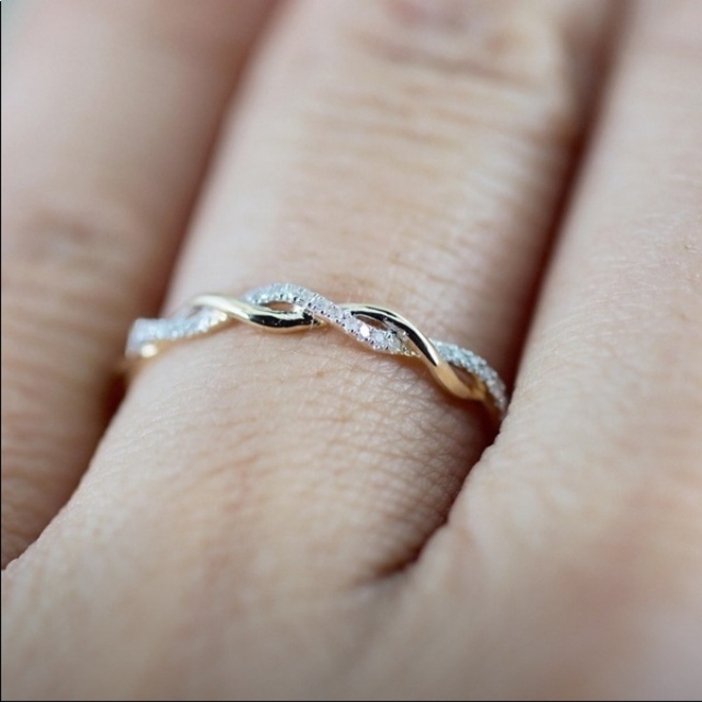 18k Gold Plated & White Topaz Minimalis - Picture 1 of 3